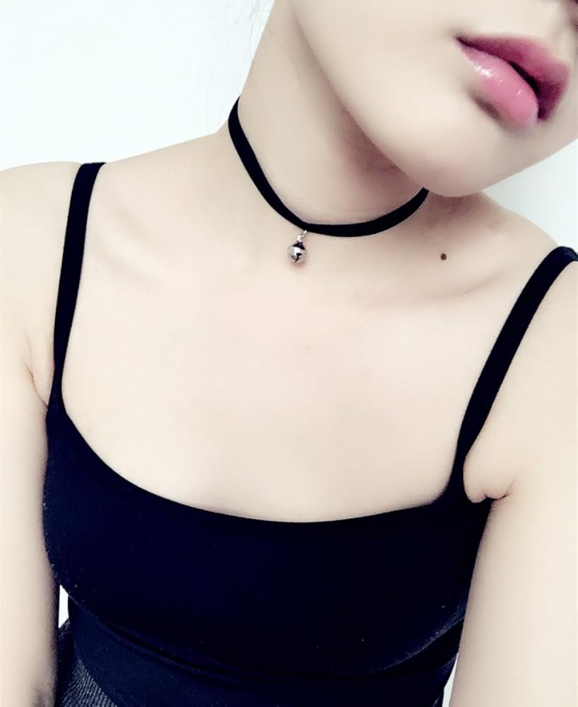 Amazon.com: Ziper Cosplay Black Lolita Bell Choker Cat